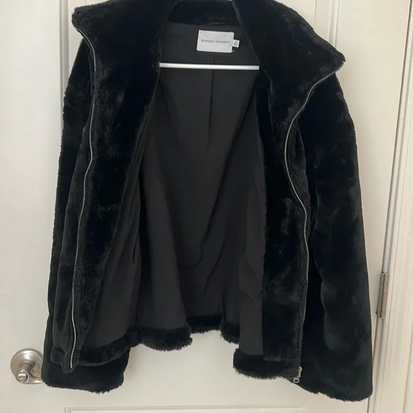 Rebecca Minkoff Black Plush Jacket - Picture 7 of 9